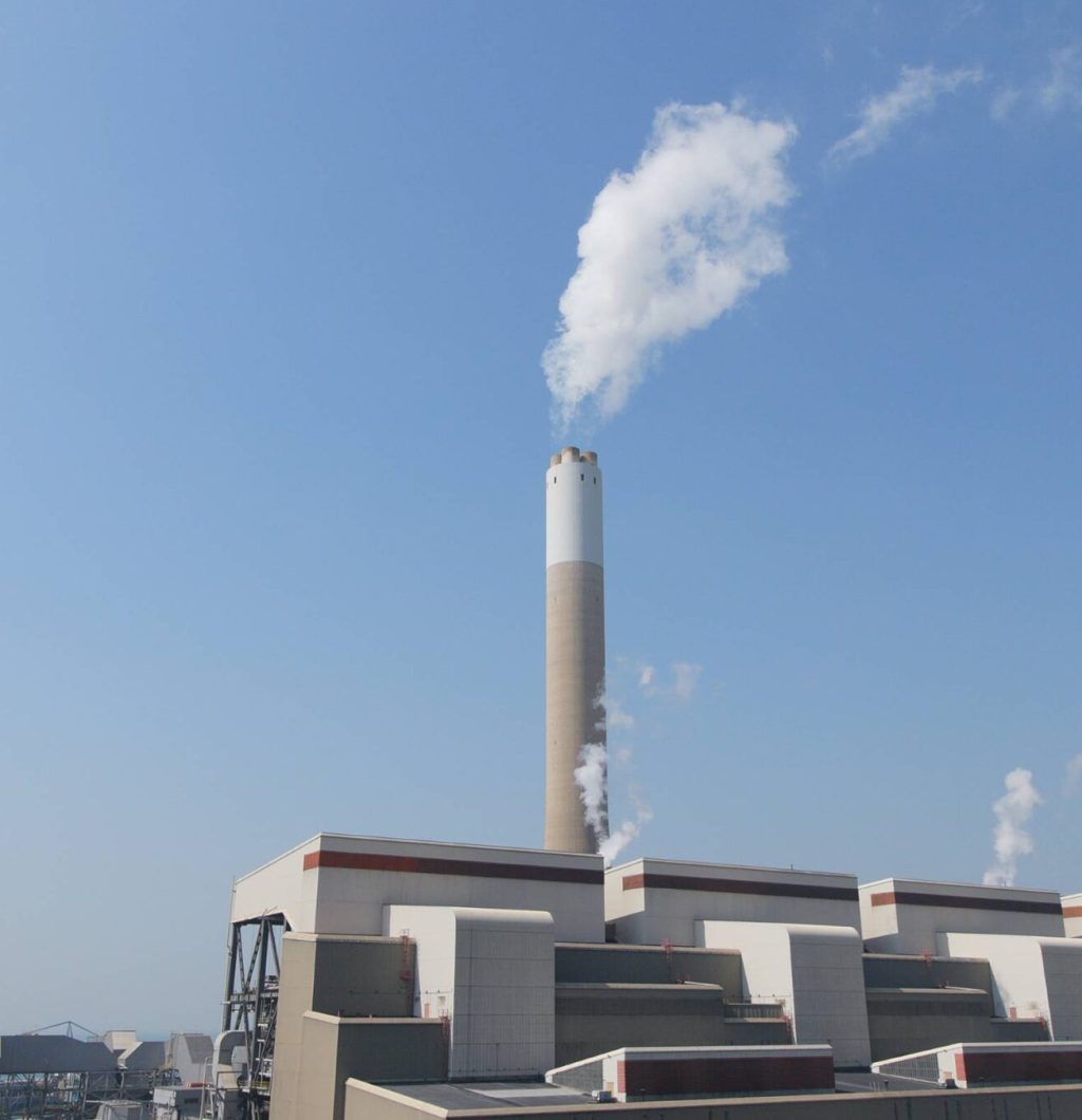 Smoke from chimney in factory